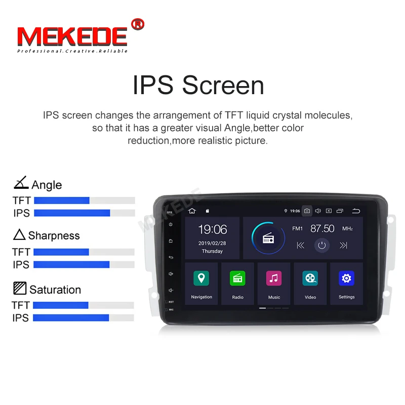 Mekede Android9.0 DSP ips экран автомобиля gps Радио dvd-плеер для Mercedes Benz W209 W203 W168 ML W163 W463 Viano W639 Vito