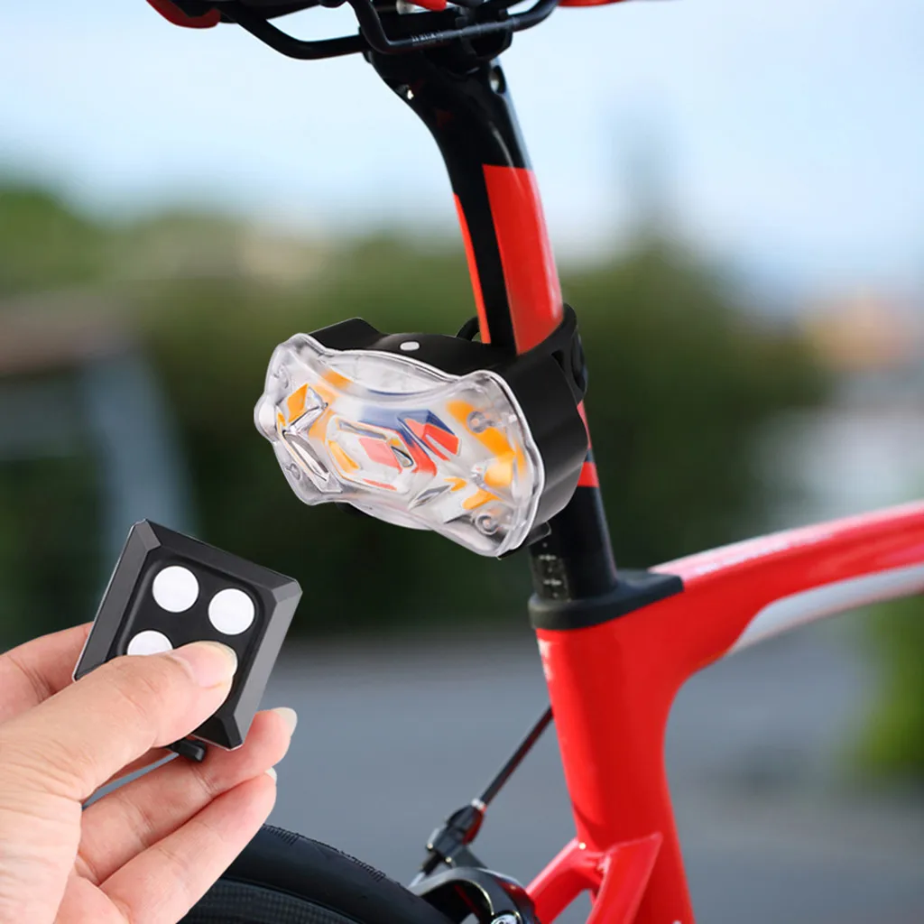 Clear Bicicleta ciclismo Аксессуары для велосипеда велосипедный задний светодиодный задний светильник беспроводной USB Пульт дистанционного управления поворотники светильник - Цвет: Clear