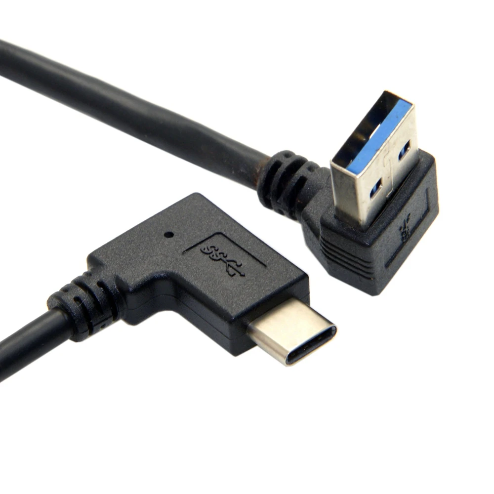 BAAQII 30 см Реверсивный USB 3,1 USB-C под углом 90 градусов Мужской кабель для передачи данных CB0555