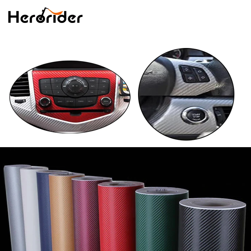 

127*30CM 3D Carbon Fiber Vinyl Car Wrapping Foil Carbon Fiber Car Decoration Sticker Multi Color Auto 3D Stickers