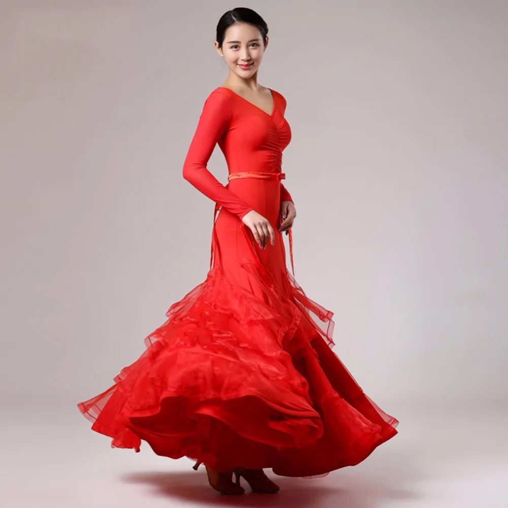 Женское платье для бальных танцев черные и красные длинные платья одежда ведущей