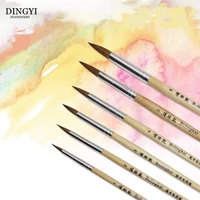 6pcs weaselwriting hair original wooden handle paint brush watercolor painting brushes for oil acrylic painting art supplies