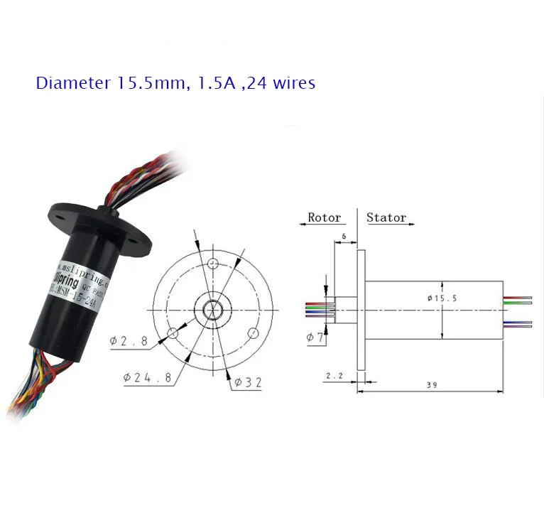 Бесплатная доставка проводящее кольцо скольжения собирающее 4/6/8/12/18/24 провода