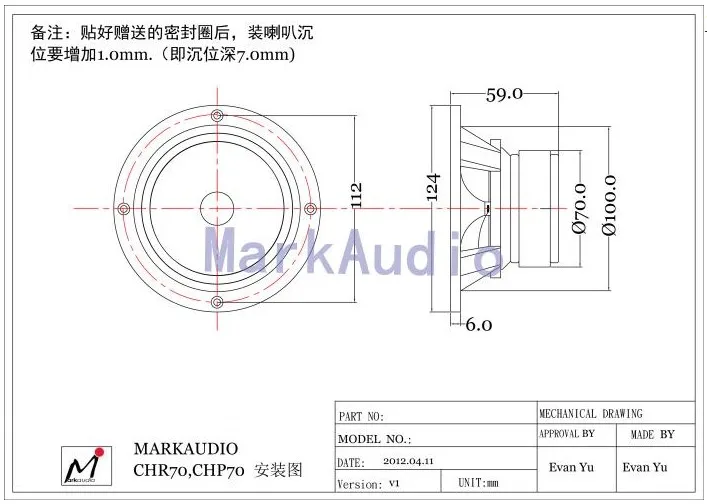 Усилитель динамик markaudio4 дюймовый HiFi Полнодиапазонный для энтузиастов класса CHR70