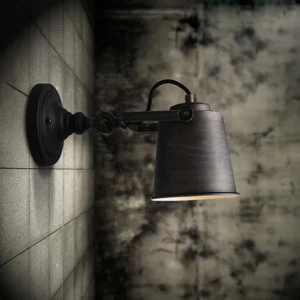 

Loft Retro Adjustable Iron Edsion Wall Sconce Lamp American Vintage Personality Stair Balcony Home Decor Modern Lighting Fixture