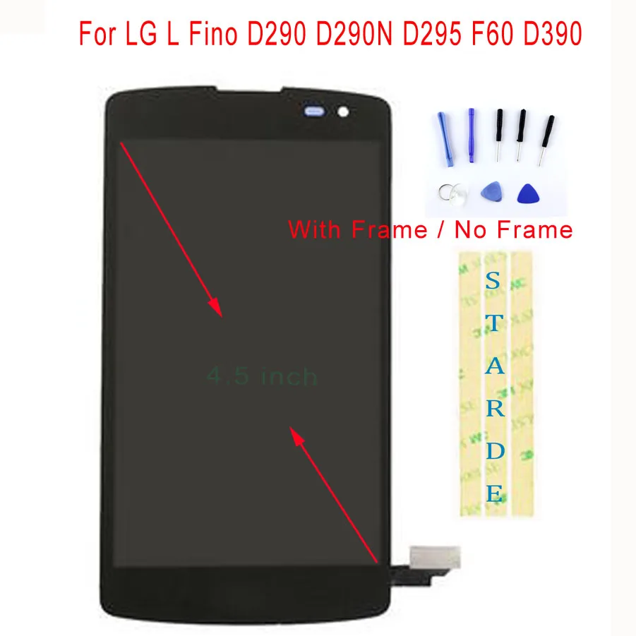 Сменный ЖК дисплей STARDE для LG L Fino D290 D290N D295 F60 D390 с сенсорным экраном и дигитайзером