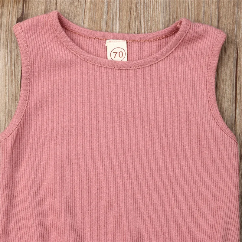 

Newborn Baby Girls free shipping Clothes Solid round neck sleeveless Bodysuit cotton lovely kids Toddler Jumpsuit one pieces