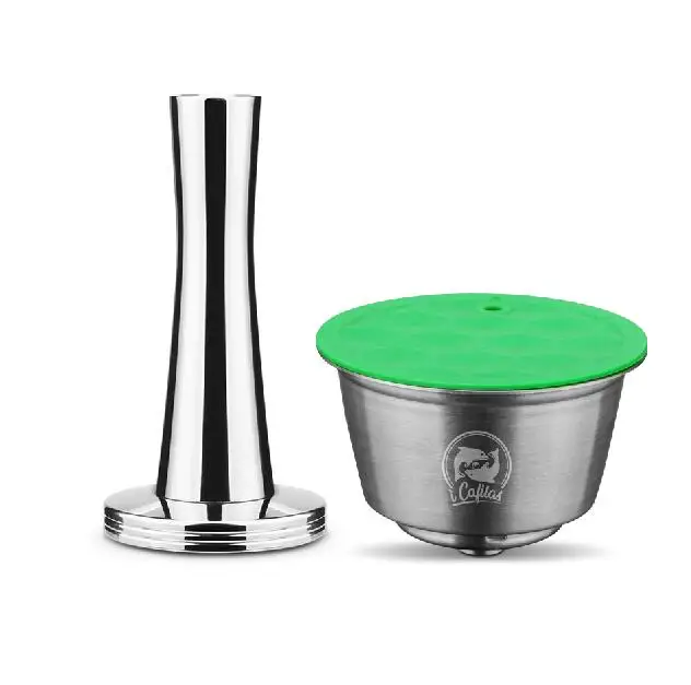 Нержавеющая сталь Rusable Dolce Gusto Кофе Капсула Для Nescafe с фильтром uesed 200 время кофе молотого вскрытия ложка клип - Цвет: 1 capsules 1 tamper