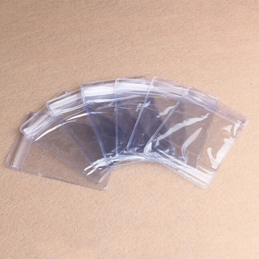 Wholesale 100 Pcs/lot Clear PVC Plastic Coin Bag Case Wallets Storage Envelopes Seal Plastic Storage Bags gift package