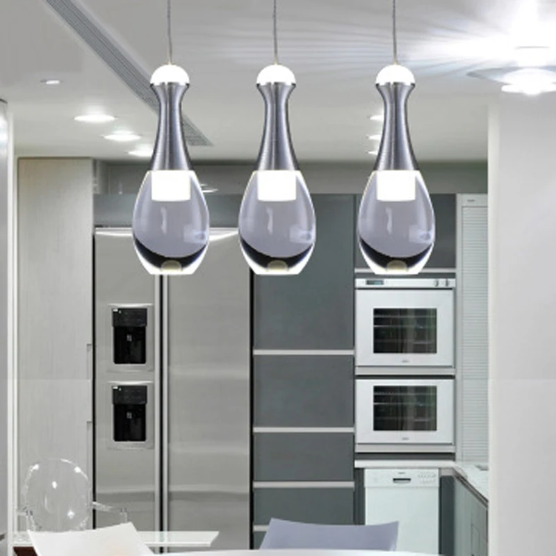 Современная светодиодная Хрустальная Подвесная лампа простая акриловая