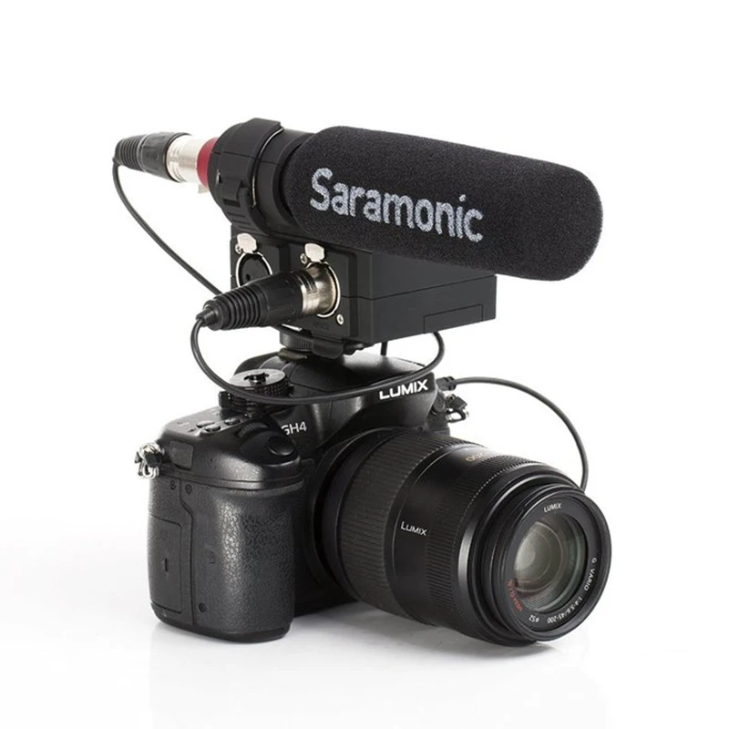 Saramonic MixMic Shot GUN видео микрофон со встроенным 2 канальным XLR аудио адаптером для DSLR