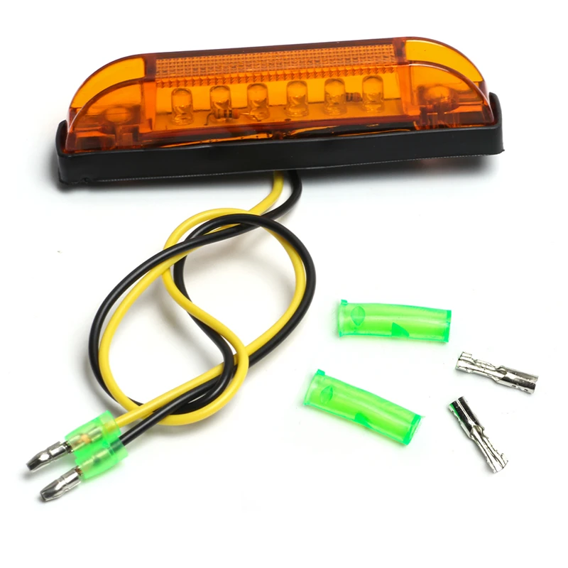KEYECU 10 упак. 4 &quotЯнтарный 6LED Боковые габаритные огни Задний Боковой габаритный