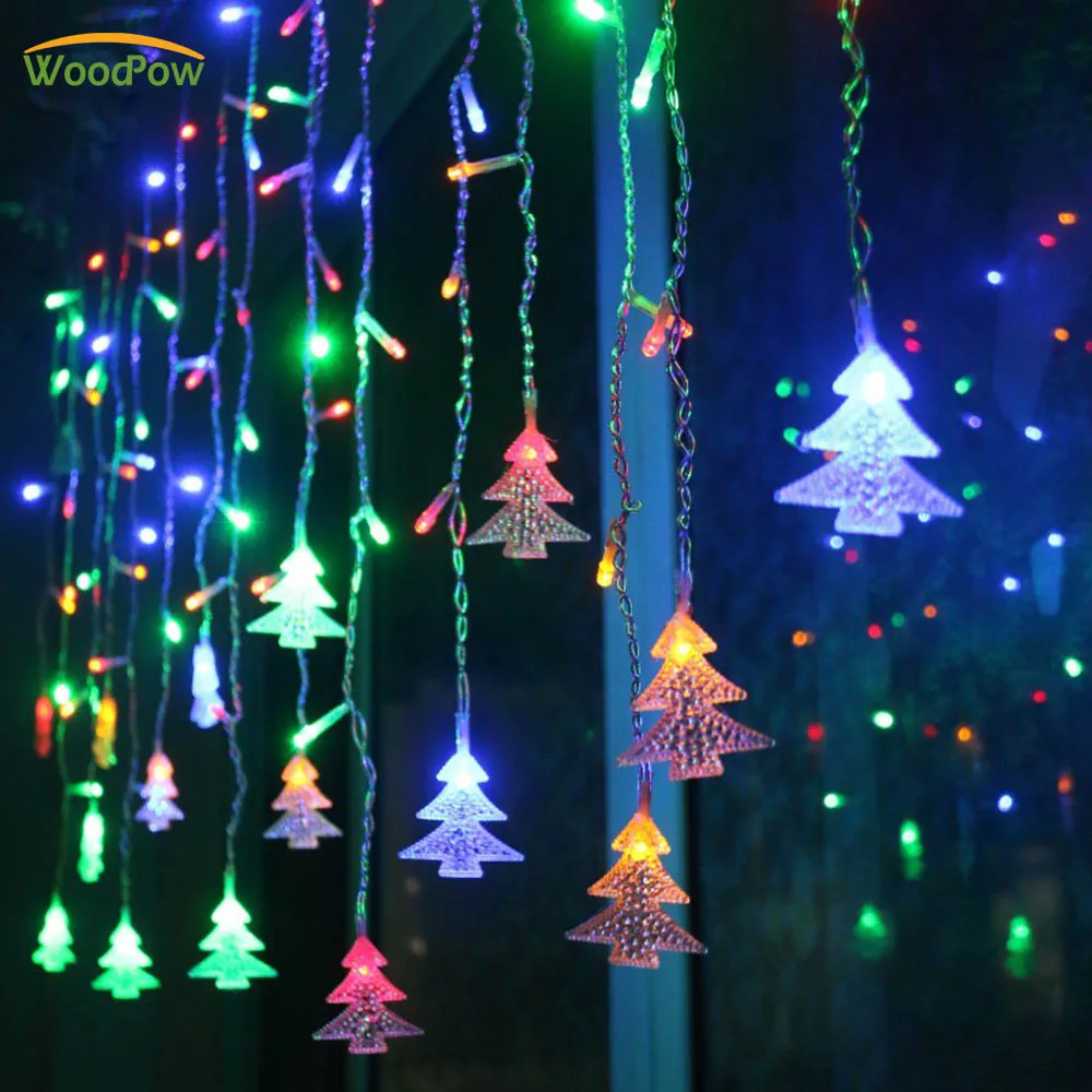 WoodPow 3 5 м 96 LED занавес Рождественская елка сосулька струнные огни сказочные