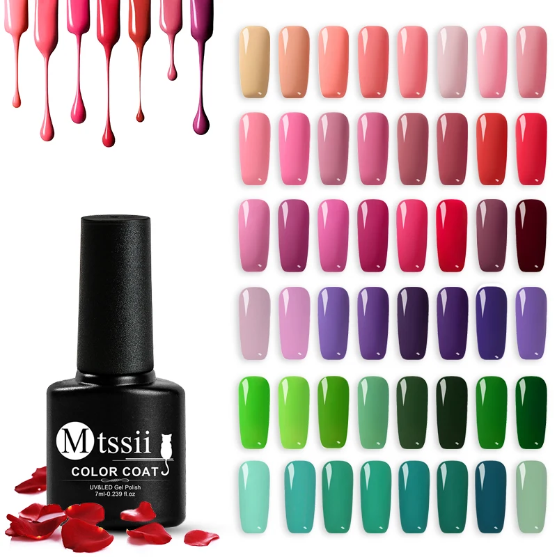 Mtssii 2Bottle/Set UV Gel Polish led Paint Lacquer Soak Off LED Long Lasting Pure Colors Design Nail Varnish | Красота и здоровье