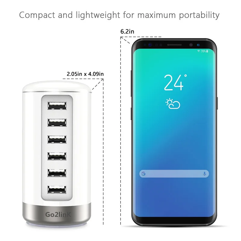 Зарядное устройство USB зарядные станции 6-портовое настенное зарядное с