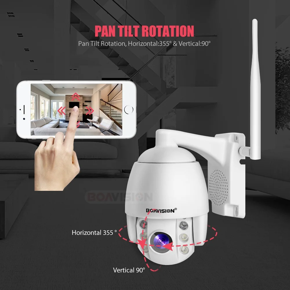 Супер Мини 2,5 дюймов PTZ скорость купол Wi Fi IP камера 1080 P Открытый 5X Zoom/4 мм фиксированный объектив беспроводной ИК 60 м двухстороннее аудио