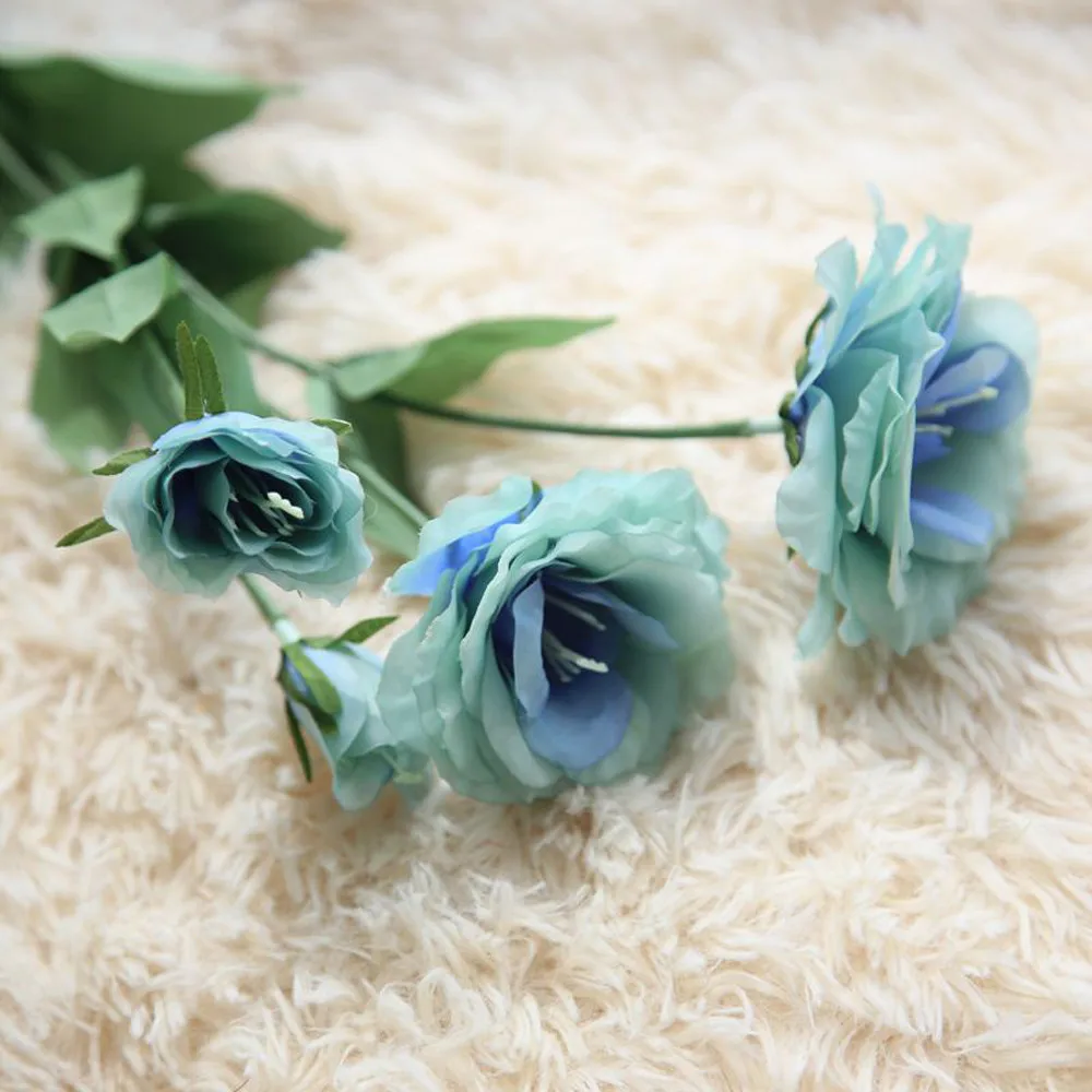 Искусственные цветы 4 Eustoma для дома свадьвечерние НКИ праздничное украшение