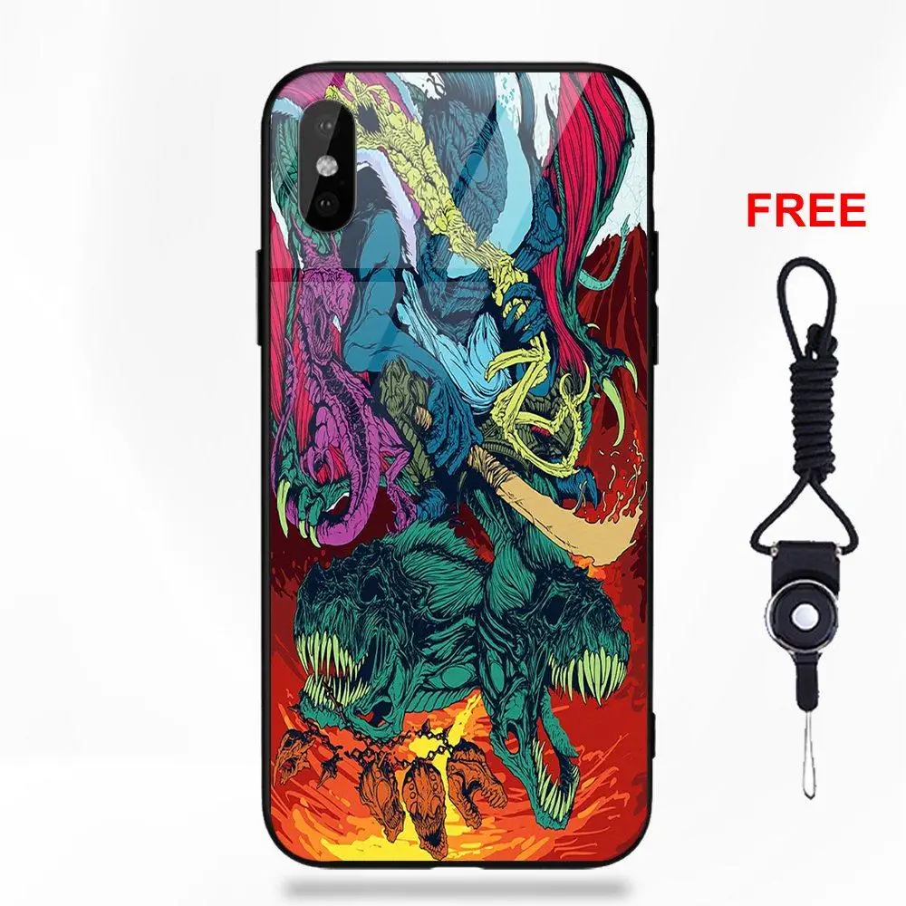 Hyper Beast Csgo уникальная роскошная мягкая ТПУ Рамка + чехол из закаленного стекла для