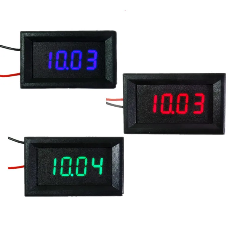 

0.36"Digital Voltmeter DC 3.5-30V 4 digit 2 wires with shell Voltage Panel Meter LED display Color 5pieces/lot