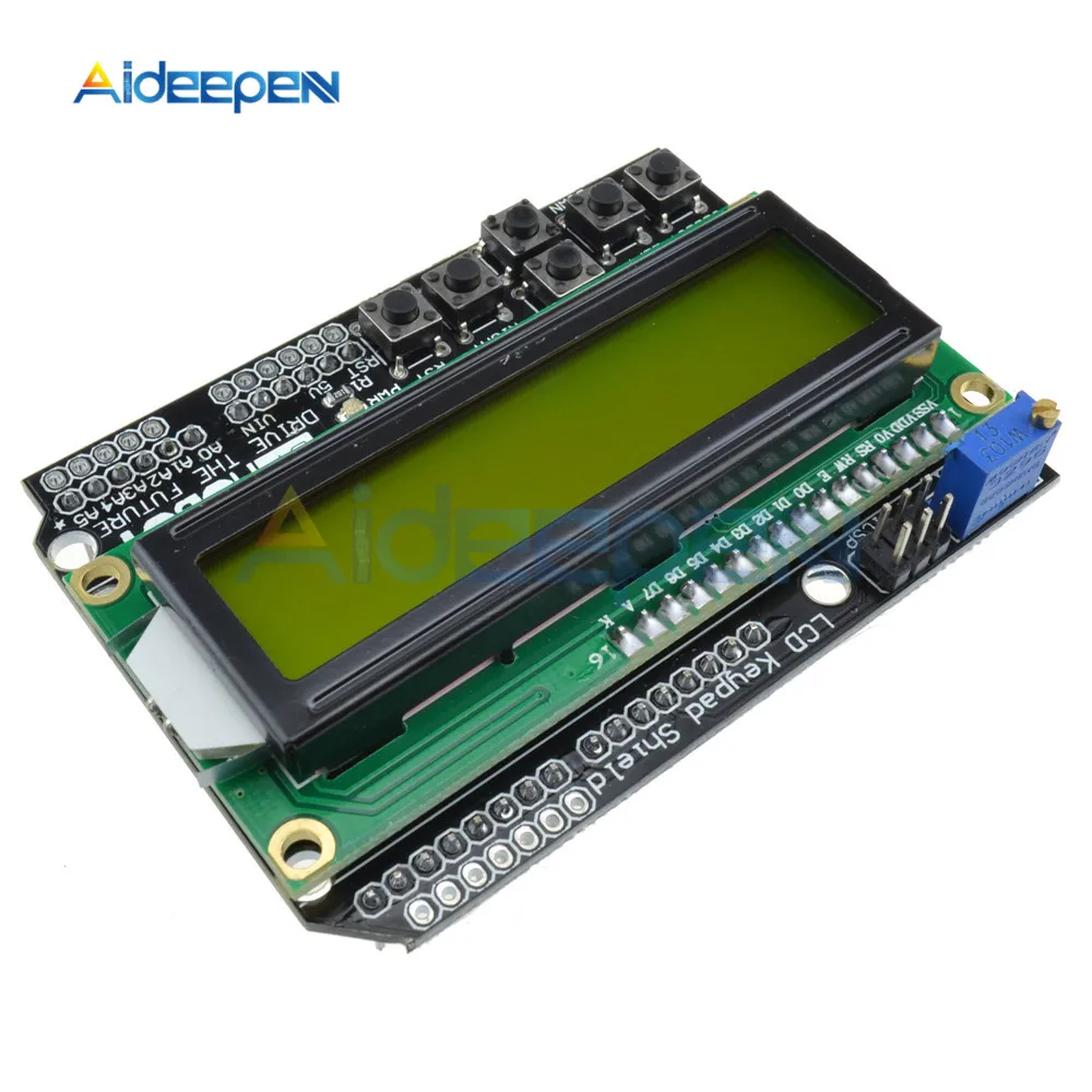 Плата расширения ЖК дисплея для Arduino регулируемая яркость 12C MCP23017 5 Клавиатура