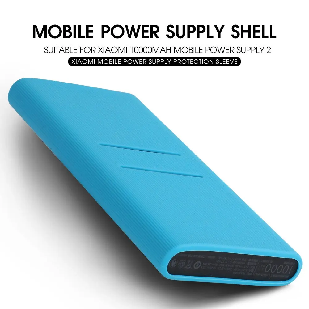 Silicone Protector Case Cover Skin Sleeve Bag for New Xiaomi Xiao Mi 2 10000mAh Dual USB Power Bank Powerbank Accessory colorful