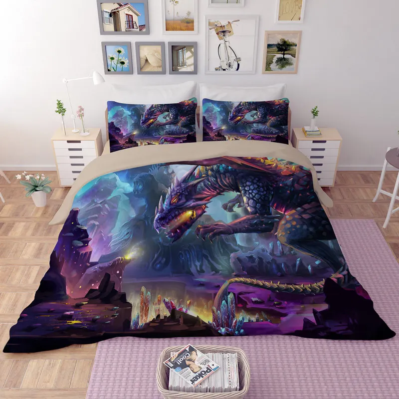 Queen California king Beast pattern Twin Full3 D комплекты постельного белья детская комната простыня