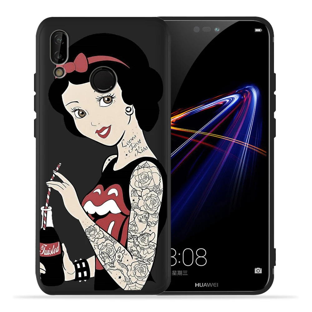 H1685 Девушка для huawei P8 P10 P20 P30 Коврики 10 20 Honor 8 8X 8C 9 V20 20i 10 Lite Plus Pro Чехол Coque Samsung чехол-футляр тату принцесса - Цвет: H1685