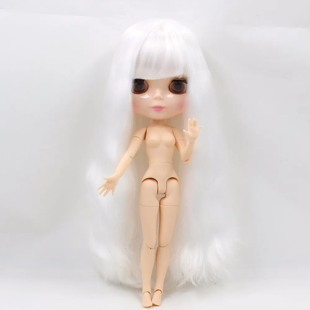 Ледяная кукла DBS Blyth длинные белые волосы шарнир тело bjd натуральная кожа 1/6