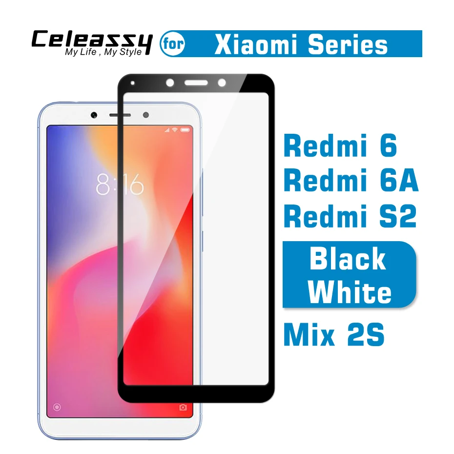 100% оригинал celestassy Real 2.5D 9H полное покрытие закаленное стекло для Xiaomi Redmi 6 6A S2 Xiomi Mi