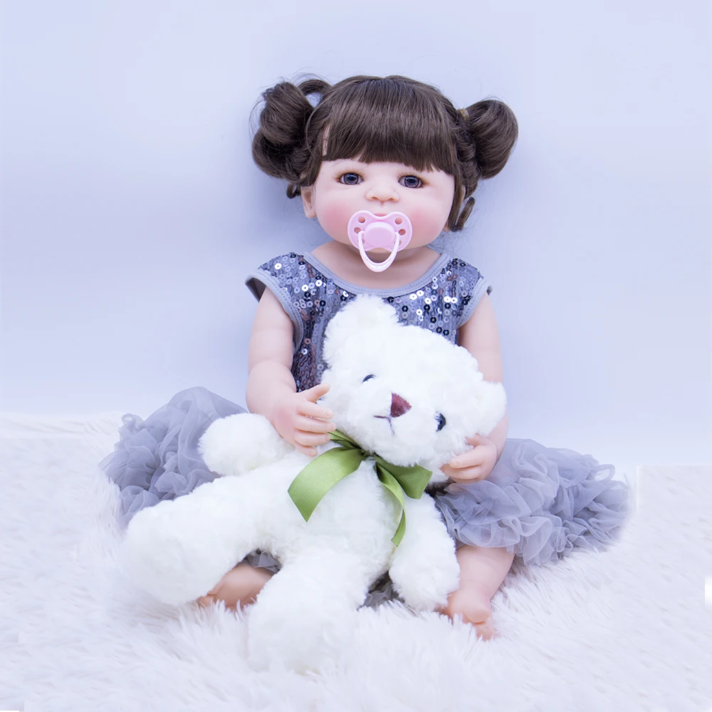 Bebes reborn girl dolls 22 &quot55 см Силиконовая игрушка для новорожденных девочек с плюшевым