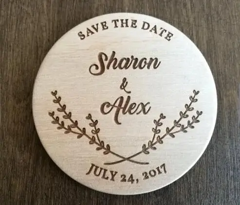 

personalized rustic Wedding Announcement wooden Save the Date Magnets engagement party favors company gifts invitation inserts
