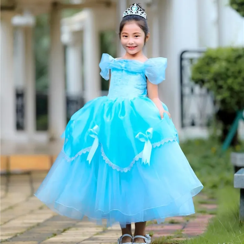cinderella only Нарядное платье принцессы для девочек; карнавальный костюм; одежда для дня рождения; детское рождественское длинное платье на Хэллоуин; Костюм Золушки Софии - Цвет: cinderella only