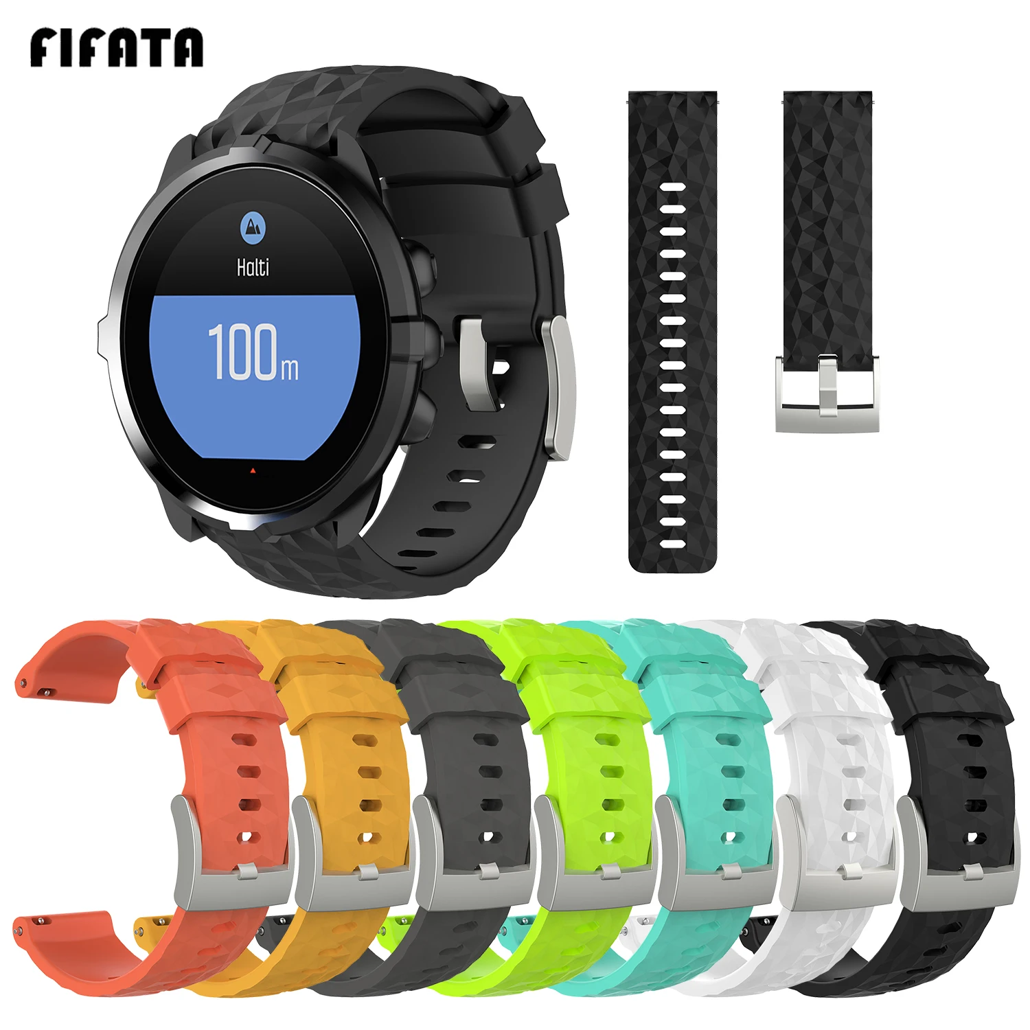 Сменный силиконовый ремешок FIFATA для наручных часов Suunto 9/9 Brao/D5/D5I/Suunto Spartan Sport