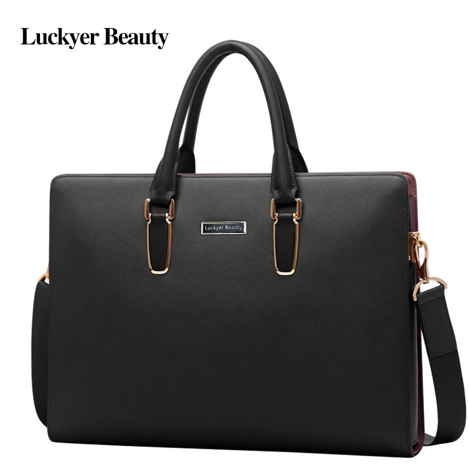 LUCKYER, красивый кожаный портфель, сумка для мужчин, деловая, Классическая, офисная, сумка на плечо, сумка-мессенджер, большая вместительность, портфель