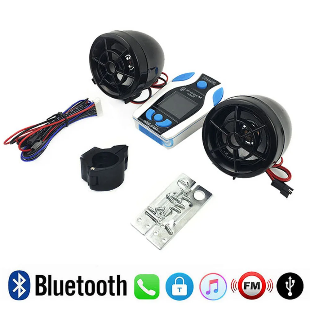 Мотоцикл сигнализация Система безопасности скутер Moto Bluetooth MP3 плеер колонки