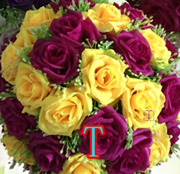 T 20 цветов 20 см/8 дюймов Gypsophila Свадебные украшения Шелковые целующиеся помандр розовые цветы шары свадебный букет - Цвет: T