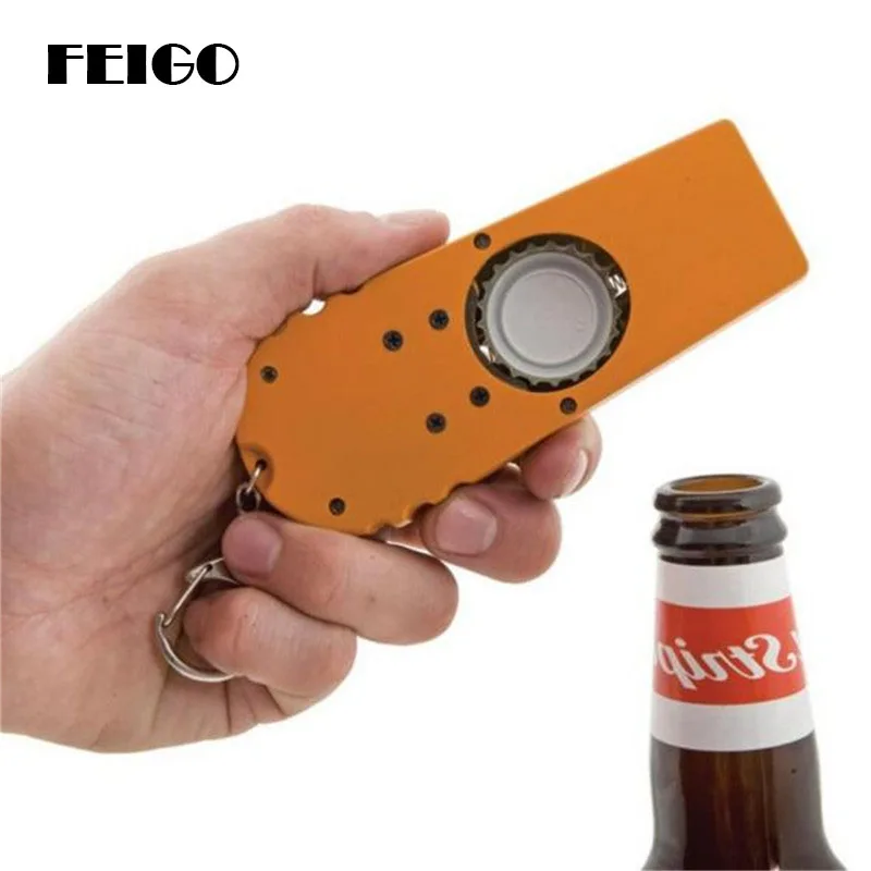 

FEIGO Creative Fired Portable Emission Caps Novelty Beer Bottle Opener Key Chain Bar Picnic Supplies Kitchen Accessories F349