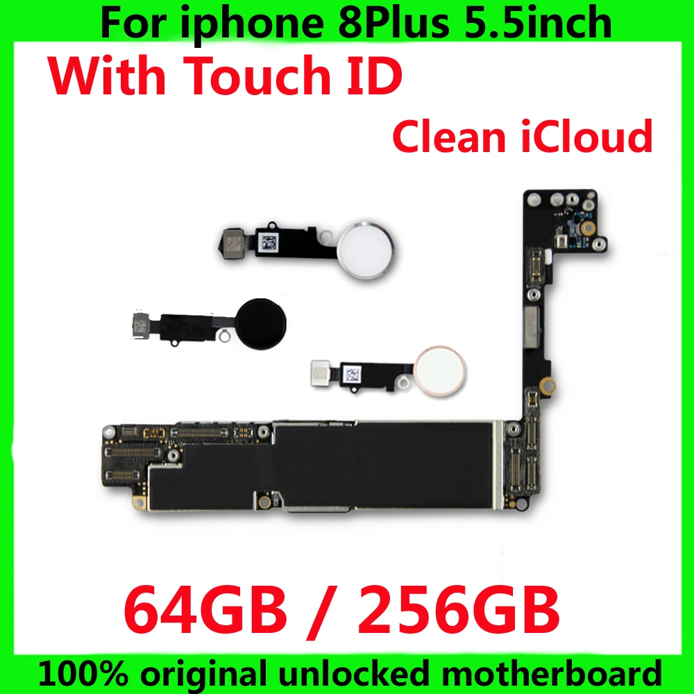 Оригинальная материнская плата 64 Гб 256 ГБ с/без Touch ID для iphone 8 Plus 100%