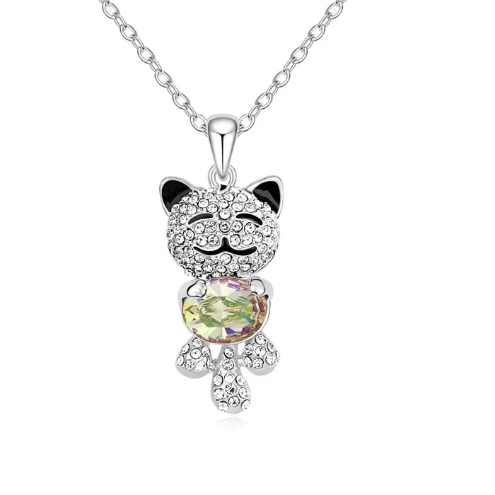 Кристалл Цепочки и ожерелья милый кот кулон jewelry Животные CLN14951|Ожерелья с