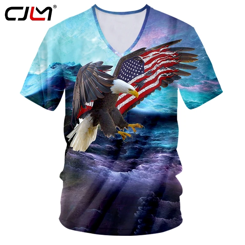 CJLM летняя модная индивидуальная уличная одежда 3D Eagle Полный Корпус с принтом V