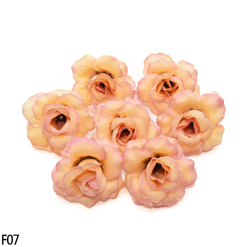 F07 20 шт. Искусственный шелк цветок из текстиля букет роз цветок глава Baby Shower Романтические свадебные украшения - Цвет: F07