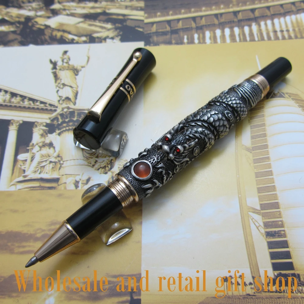 

Китайская Шариковая ручка Jinhao «Dragon thomsonae» в подарочной коробке, золотая, белая, античная, серебряная, дополнительно JT32R