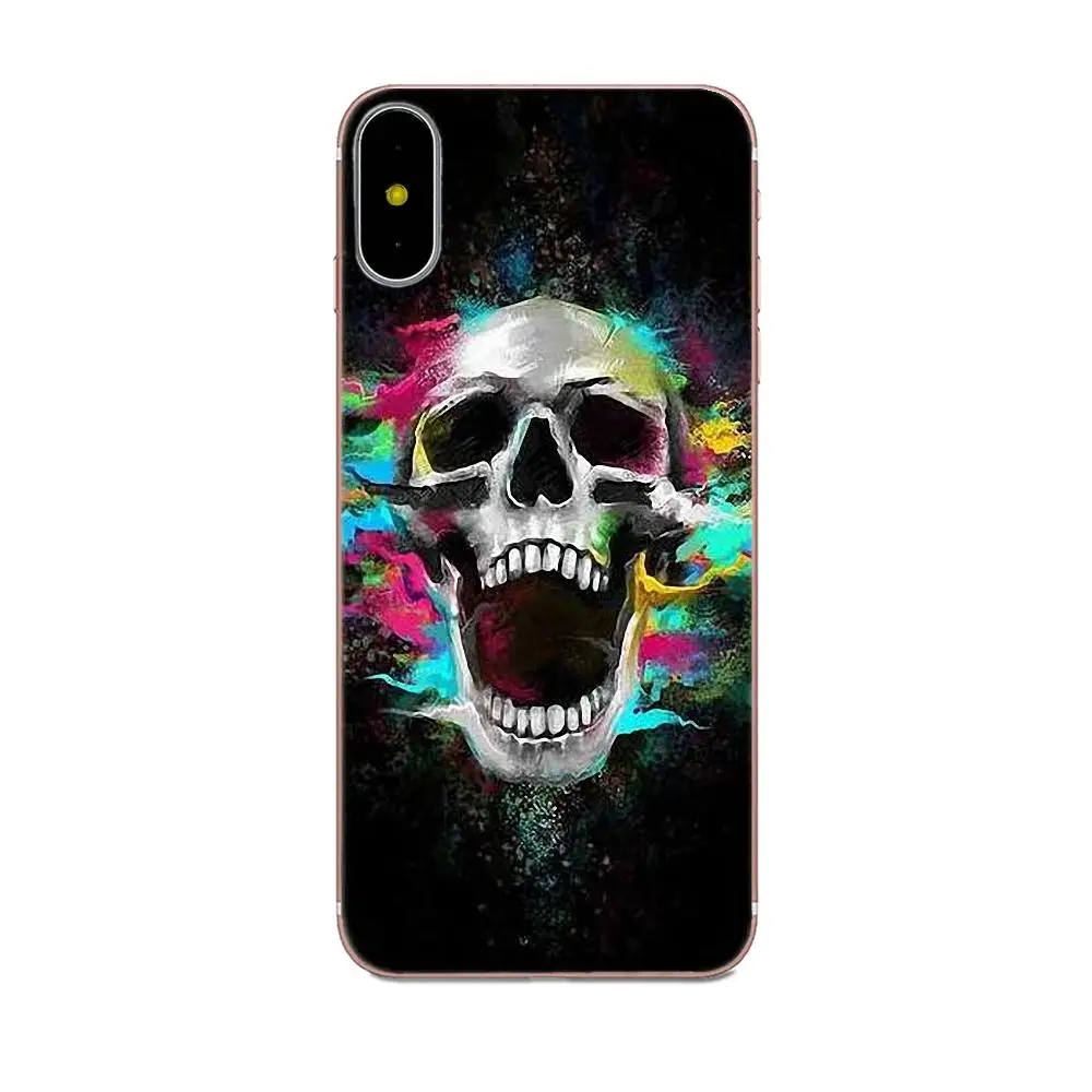 TPU Protector Flower Skull Lady Man Painted For Samsung Galaxy Note 5 8 9 S3 S4 S5 S6 S7 S8 S9 S10 mini Edge Plus Lite | Мобильные