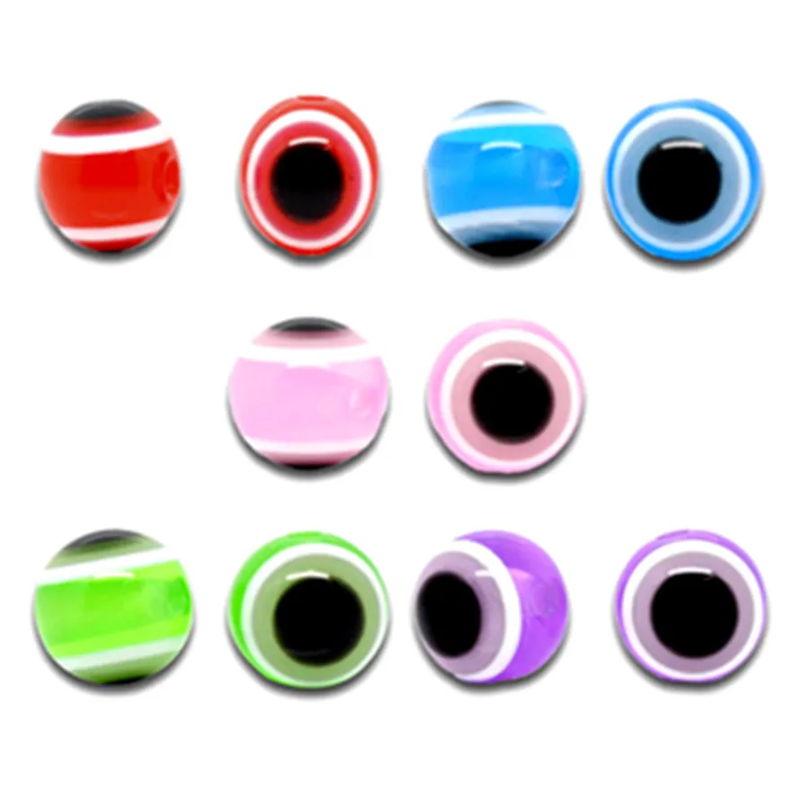 DoreenBeads 100 микс разноцветных eye of evil Stripe круглые бусины из смолы 10 мм (B10124) yiwu|beads eye|eye