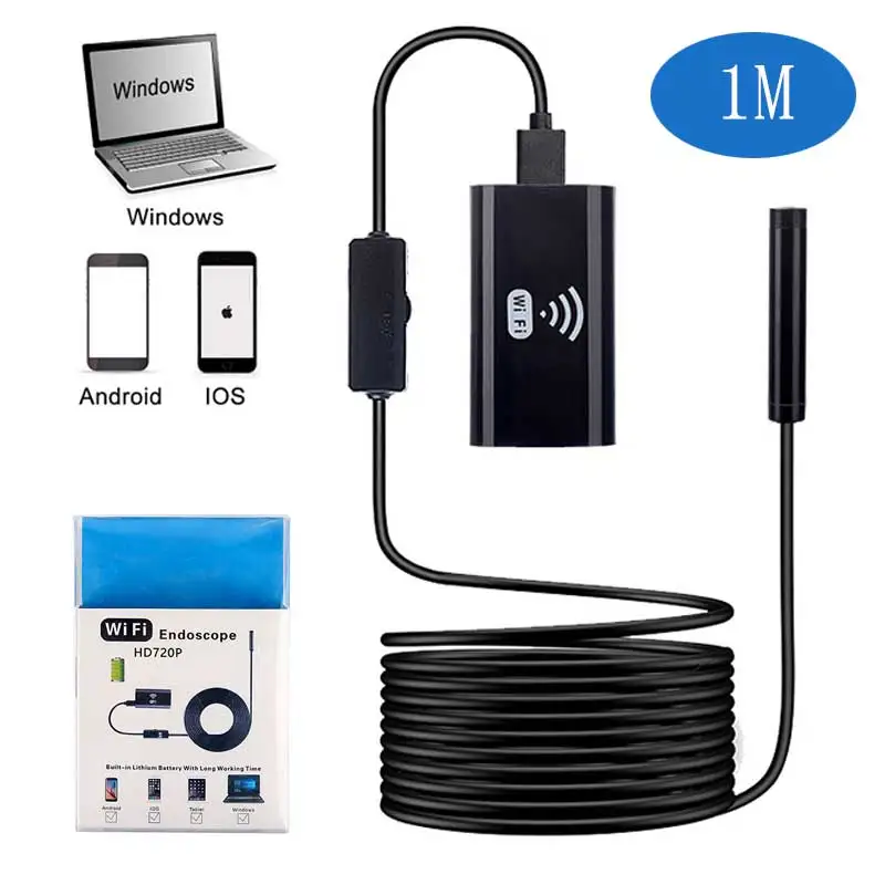 Камера Эндоскоп HD720P с объективом 8 мм и Wi Fi Водонепроницаемый Бороскоп мягким