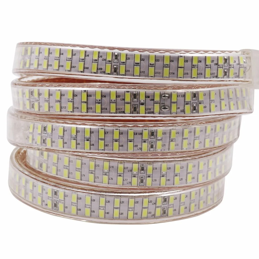 180 светодиодов/m SMD2835 светодиодные полосы 220 В 110 В Гибкие водонепроницаемые светодиодные ленты 2835 1 м 2 м 5 м 10 м 20 м 50 м 100 м+ Мощность ЕС plug/США штекер