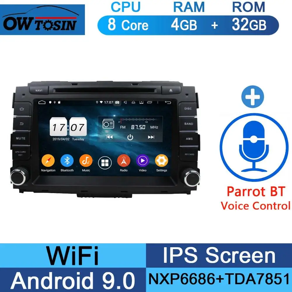 32G Parrot BT " ips 1920*1080 8 ядерный 4 Гб ram+ 64 ГБ rom Android9.0 автомобильный dvd-плеер для KIA Carnival DSP радио gps Parrot BT - Цвет: 32G Parrot BT