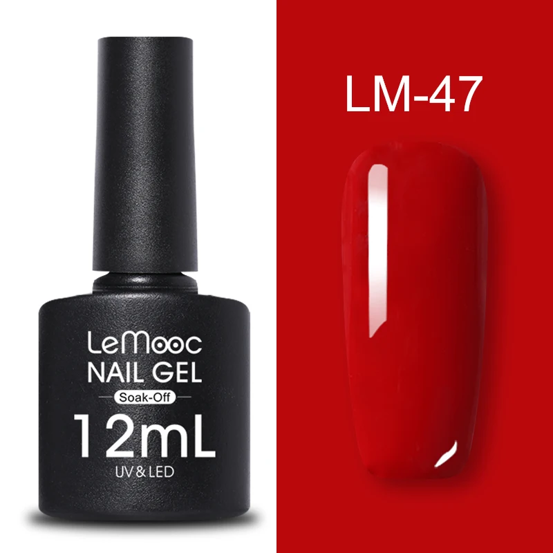 LM-47 LEMOOC, 12 мл, Гель-лак для ногтей, гибридный лак, все для маникюра, блеск для ногтей, верхнее Базовое покрытие, UV Vernis, Полупостоянный лак для ногтей - Цвет: LM-47