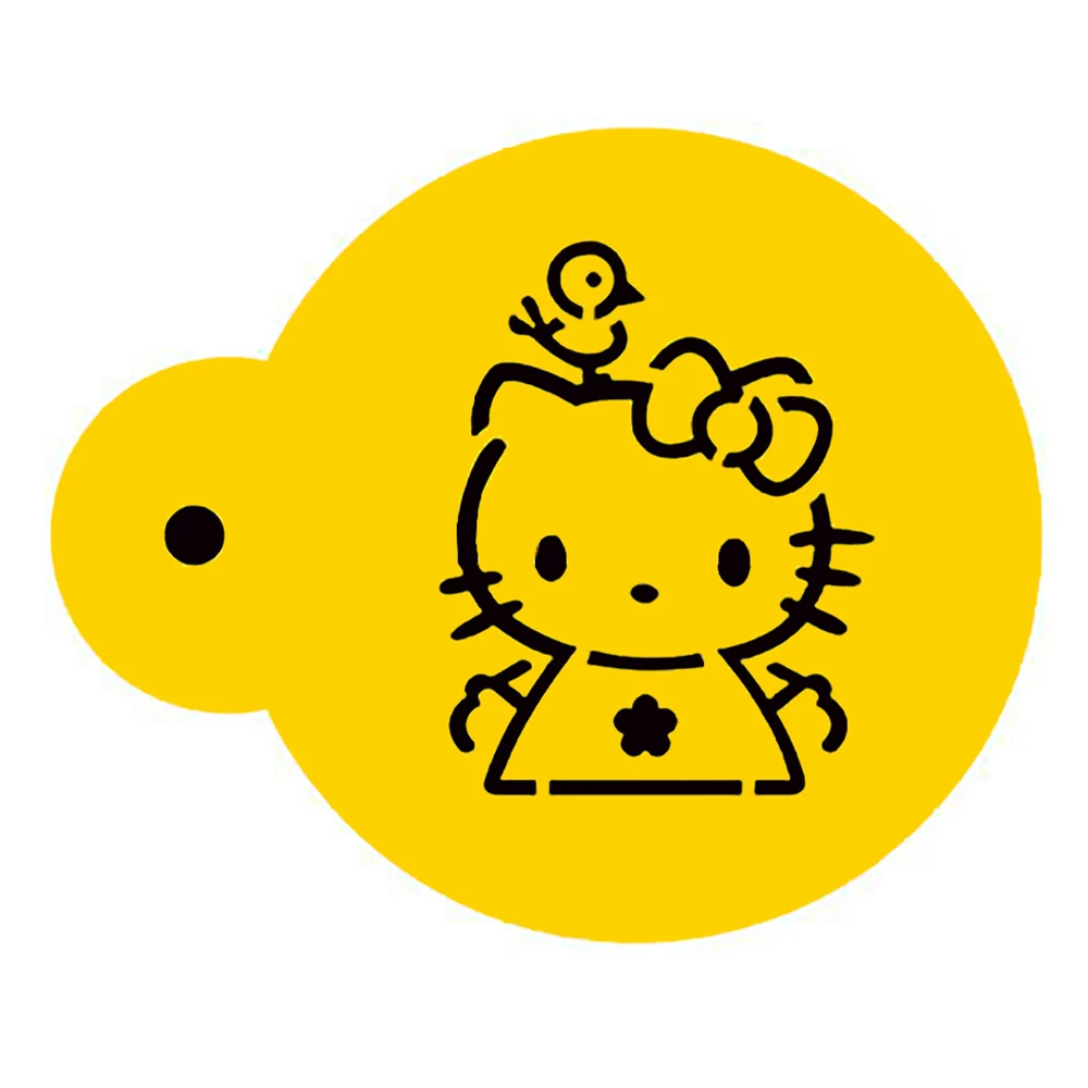 Пластиковая форма для украшения торта hello kitty, форма для кекса, форма для кофе, трафарет, форма для выпечки, инструменты для выпечки, 12 видов стилей