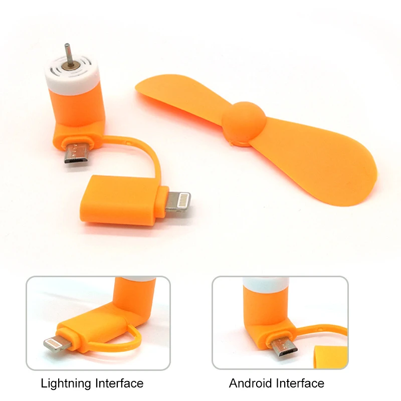 Мини-вентиляторы USB для Lightning интерфейс iPhone X 8 7 Plus 2 в 1 портативный Micro вентилятор